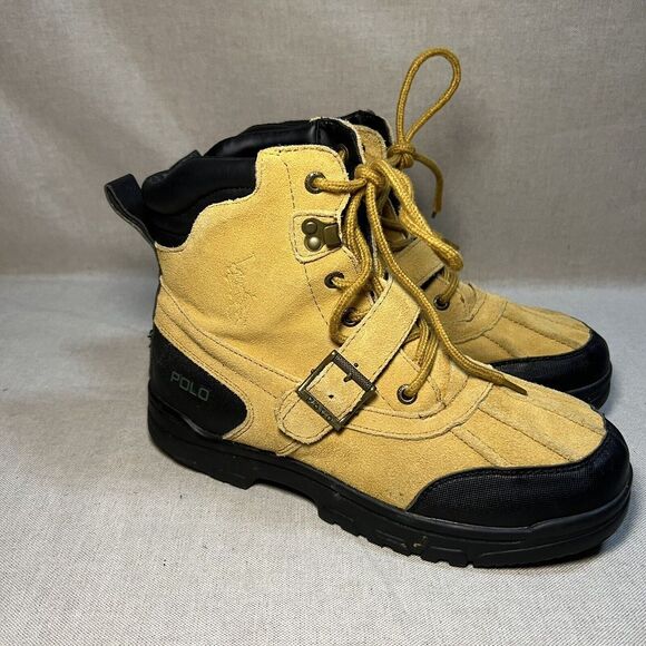 Polo Ralph Lauren Other - Polo Ralph Lauren Haywards Mens Boots Size 6 Buckle Strap Lace Up Tan Wheat